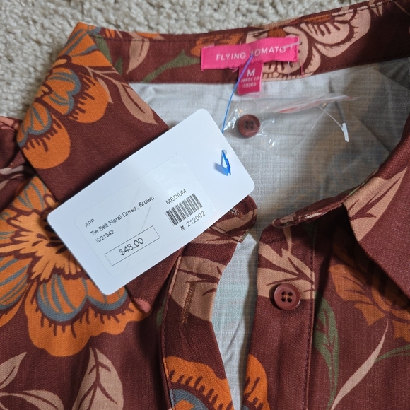 Flying Tomato The Belt Floral Desert Dawn Woven Mini Dress Sz M - Picture 7 of 10